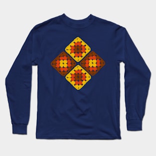 crochet retro granny squares Long Sleeve T-Shirt